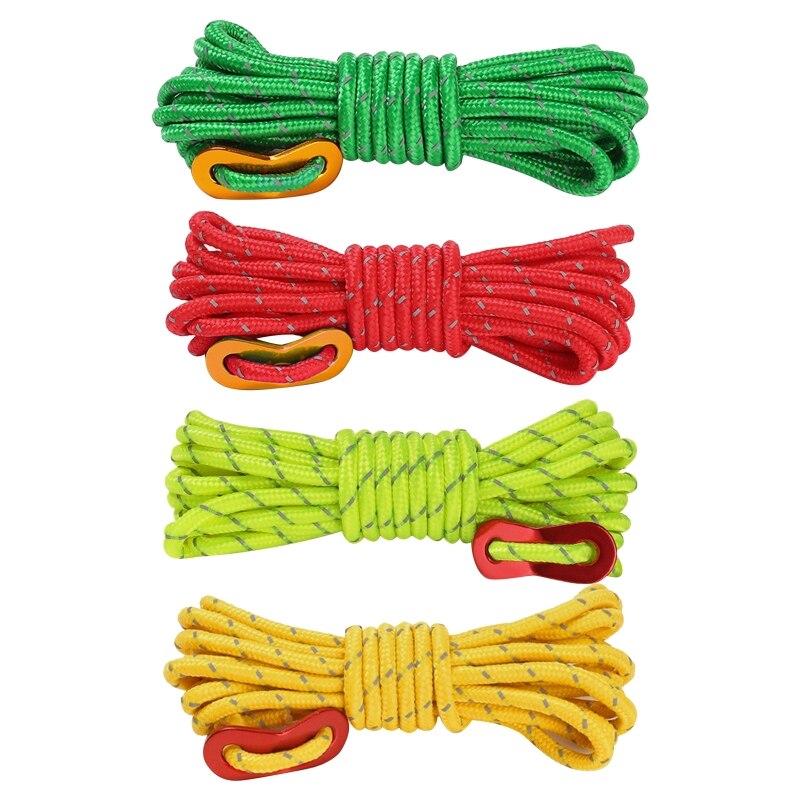 Cheap Goat Tents 4m Umbrella Rope Tent Rope Night Light Tent Rope Camping Buckle Windproof Rope   